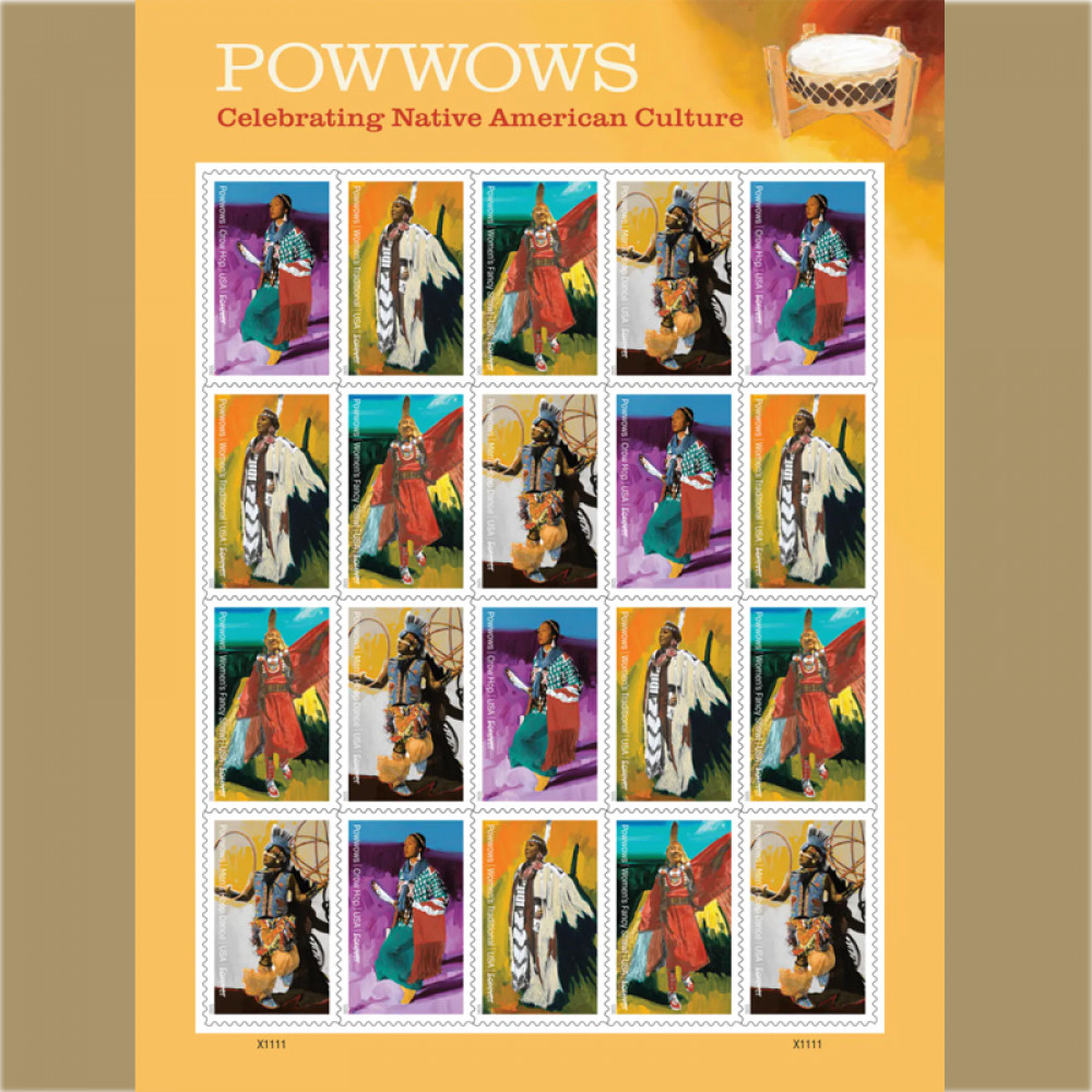 2025 Powwows: Celebrating Native AmericanCulture Stamps, Sheet of 20