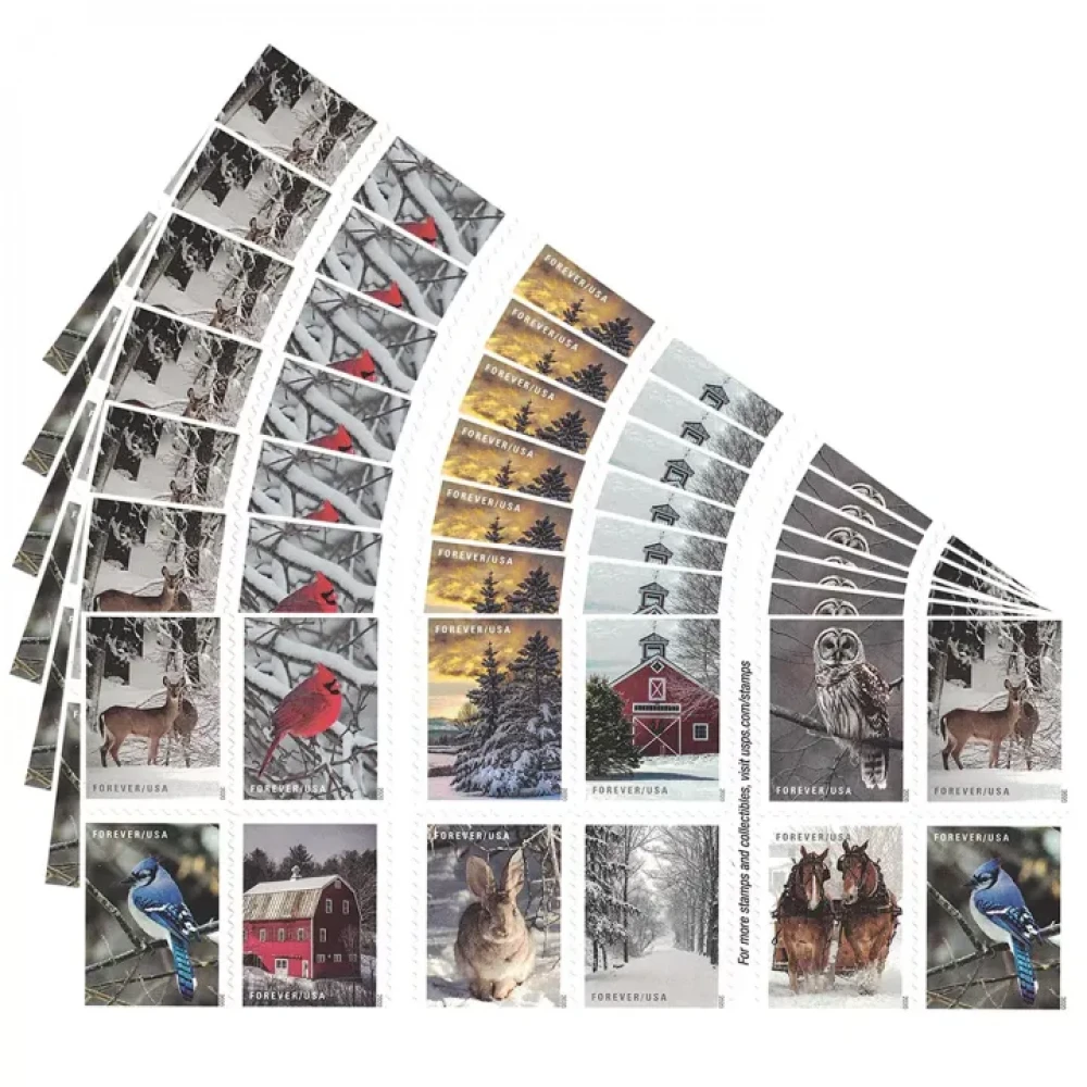 (2020) USPS Winter Scenes First Class Forever Postage Stamps