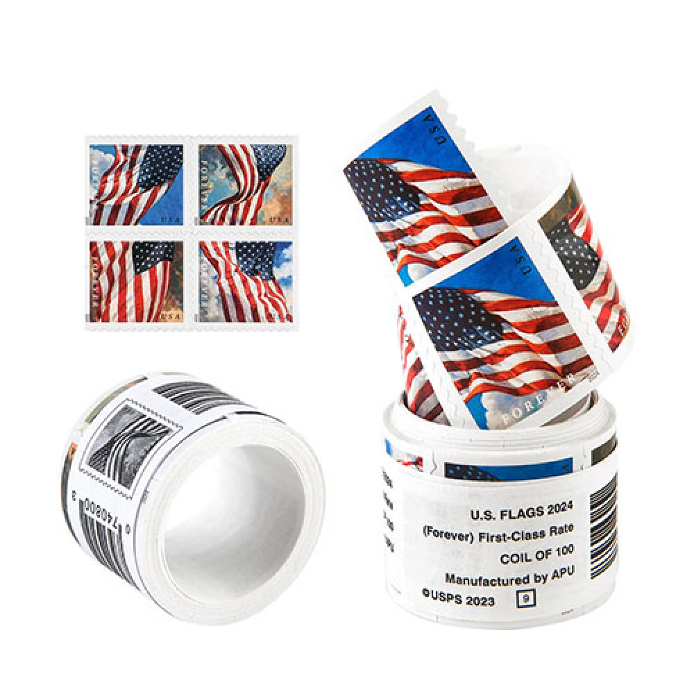 2024 USPS Forever American Flag Stamps Rolls