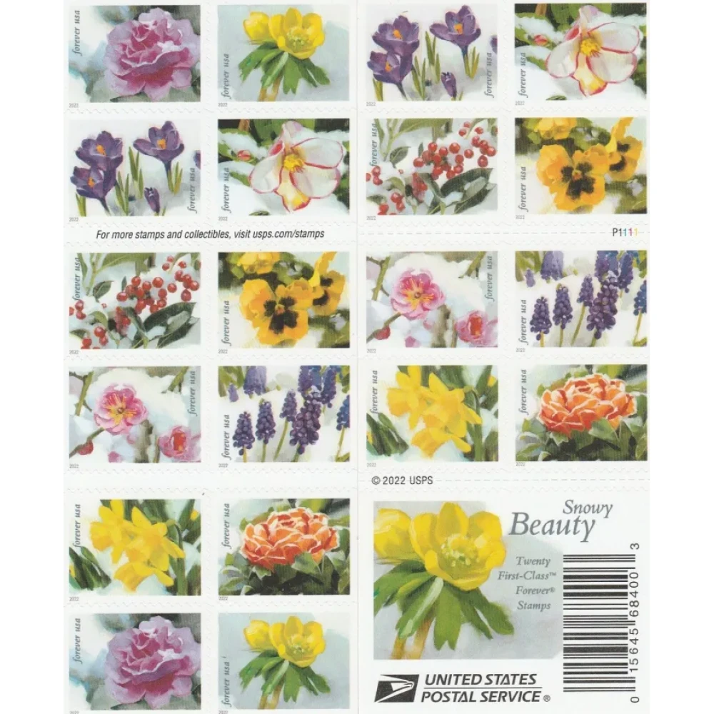 2022 USPS Snowy Garden Beauty Forever Postage Stamps